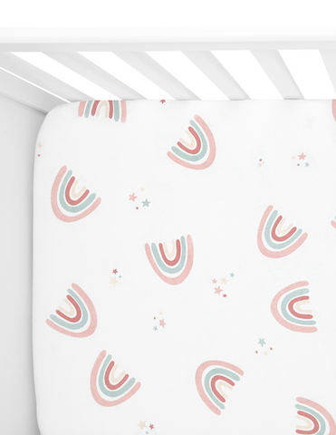 Set de 2 Sábanas de Cajón para Cuna - Arcoiris Love