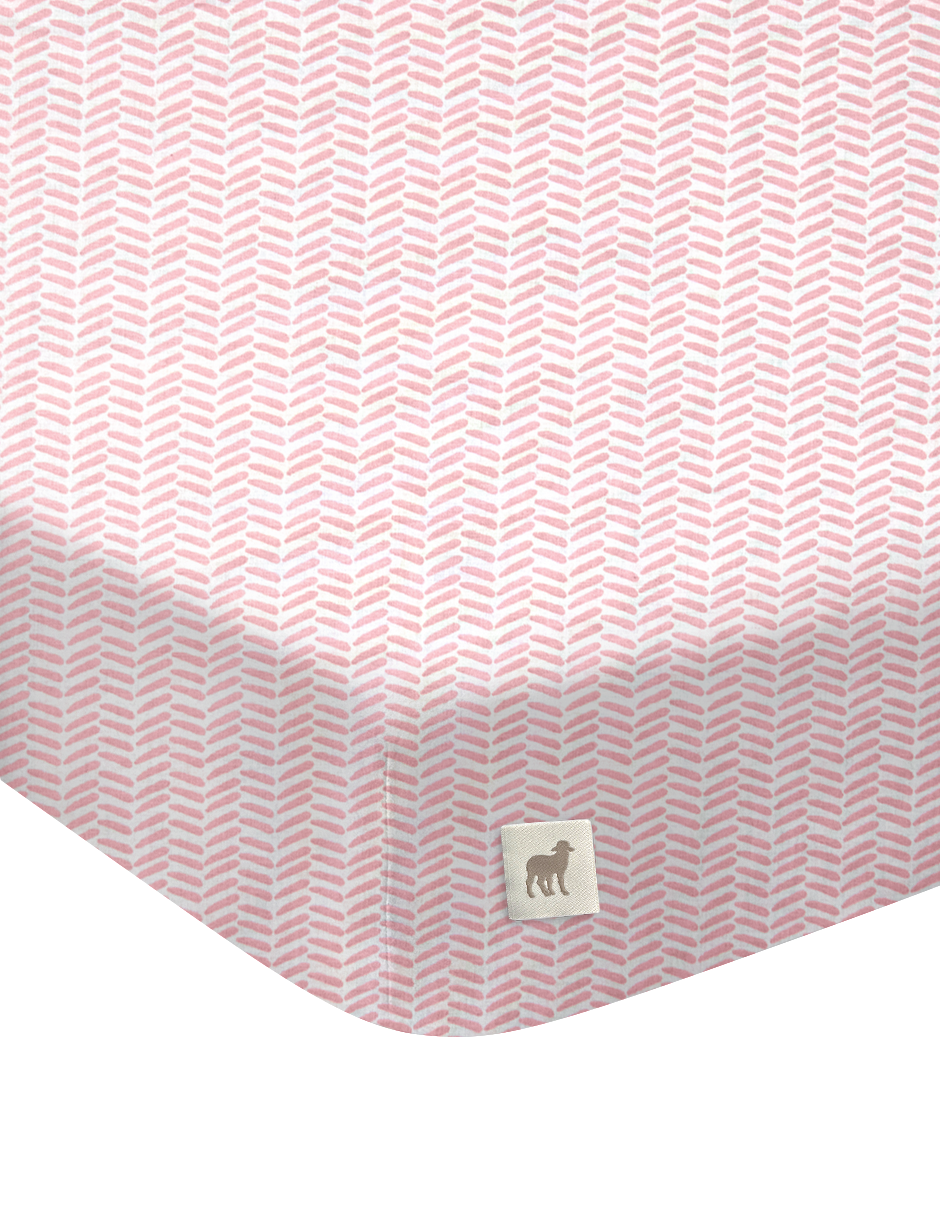 Set de 2 Sábanas de Cajón para Cuna - Chevron Rosa