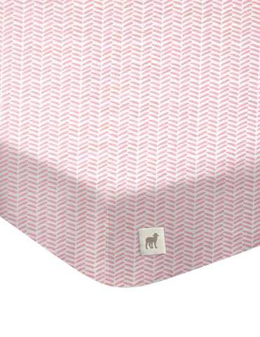 Set de 2 Sábanas de Cajón para Cuna - Chevron Rosa