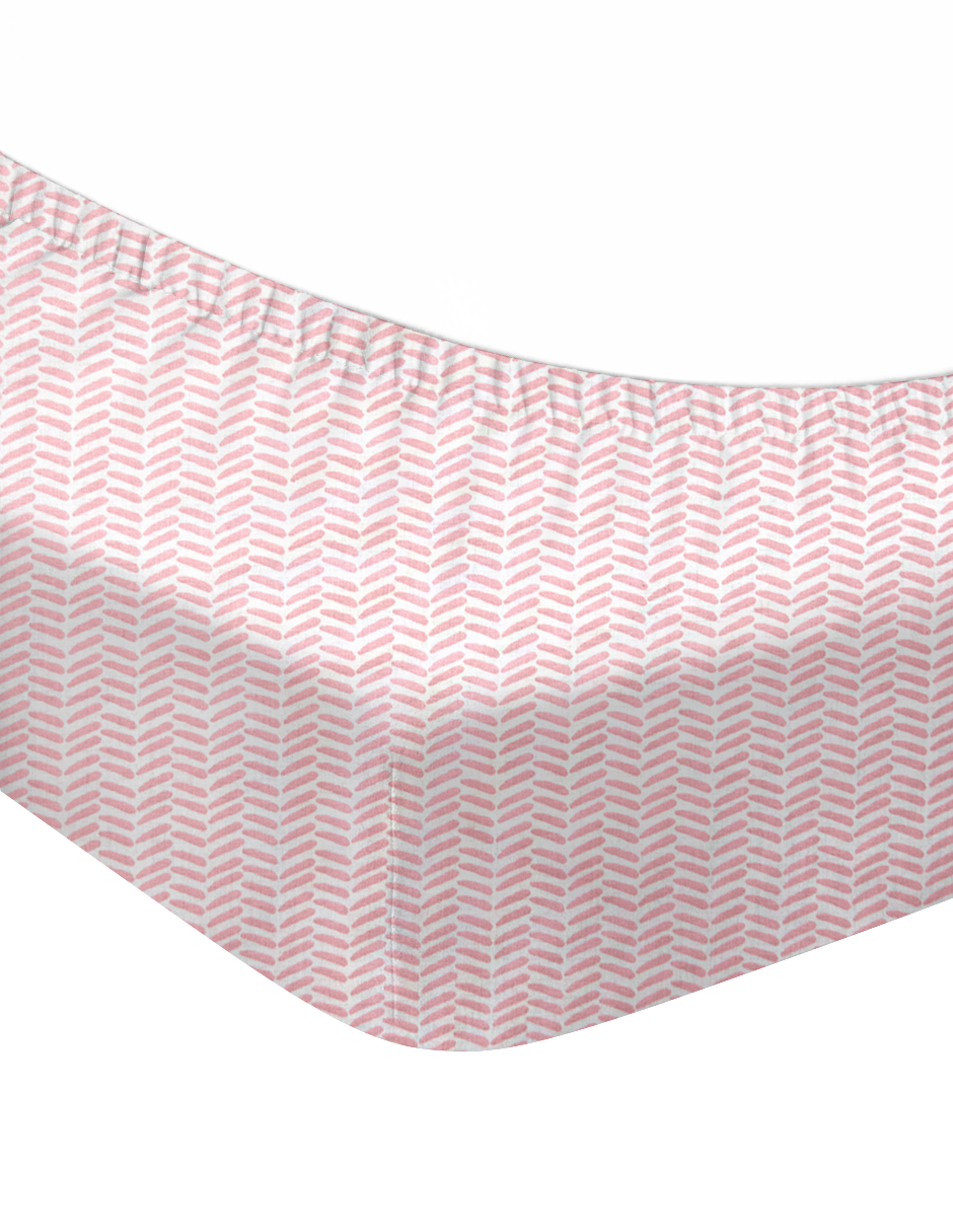 Set de 2 Sábanas de Cajón para Cuna - Chevron Rosa