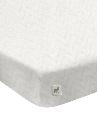 Sábana de cajón para Colecho/Corral (74x110) Súper Suave - Zig Zag Blanco