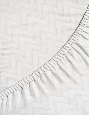 Sábana de cajón para Colecho/Corral (74x110) Súper Suave - Zig Zag Blanco