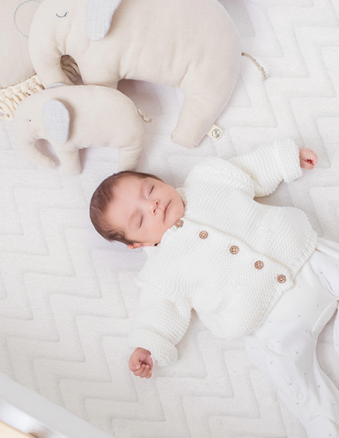 Sábana de cajón para Colecho/Corral (74x110) Súper Suave - Zig Zag Blanco