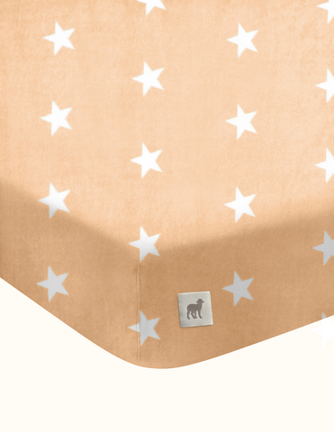 Sábana de Cajón para Cuna Súper Suave - Estrellitas Peach