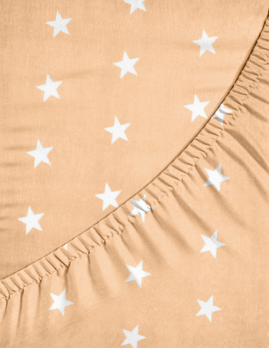 Sábana de Cajón para Cuna Súper Suave - Estrellitas Peach