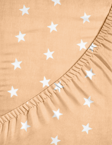 Sábana de Cajón para Cuna Súper Suave - Estrellitas Peach