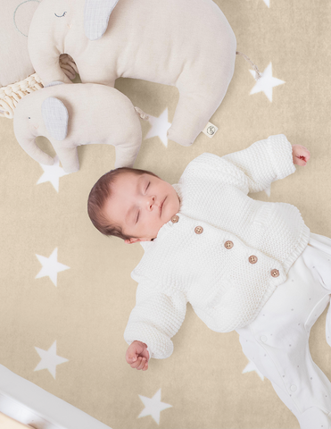 Sábana de Cajón para Cuna Súper Suave - Estrellas Beige