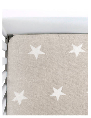 Sábana de Cajón para Cuna Súper Suave - Estrellitas Beige 100% Poliéster