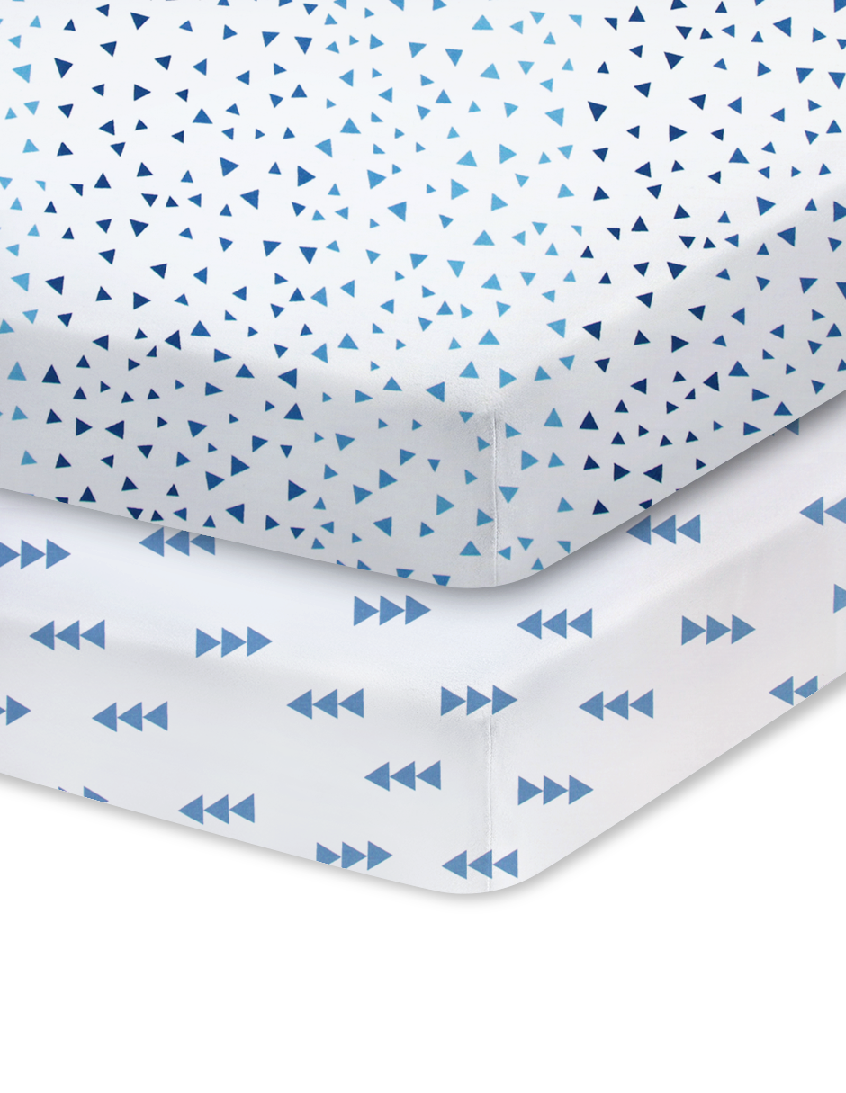 Set de 2 Sábanas de Cajón para Mini Colecho (50x90) - Flechas