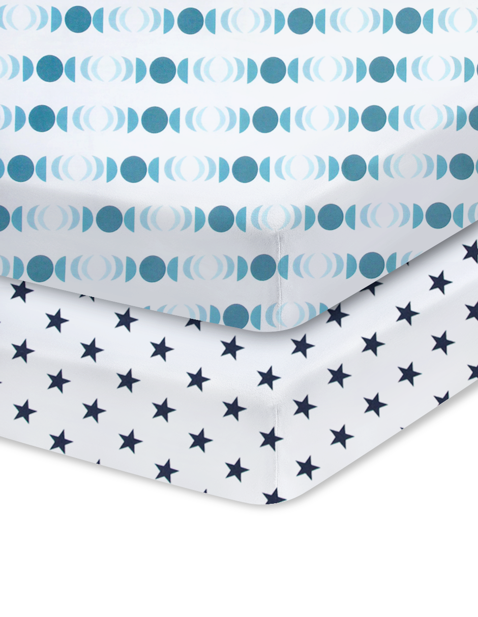 Set de 2 Sábanas de Cajón para Mini Colecho (50x90) - Estrellas