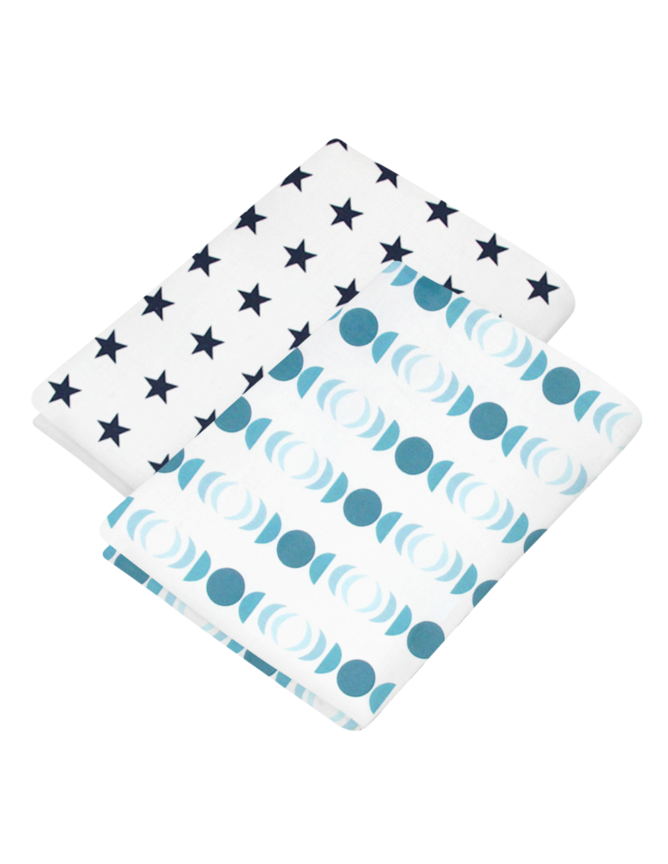 Set de 2 Sábanas de Cajón para Mini Colecho (50x90) - Estrellas