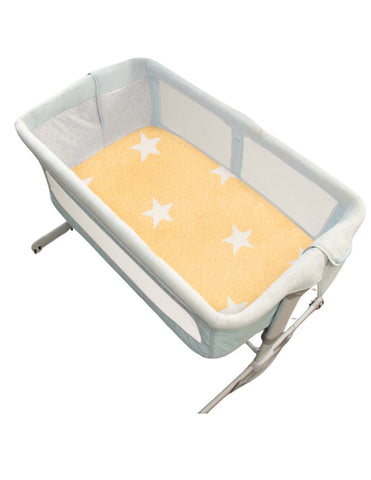 Sábana de Cajón Calientita para Mini Colecho (50x90) - Estrellitas Peach