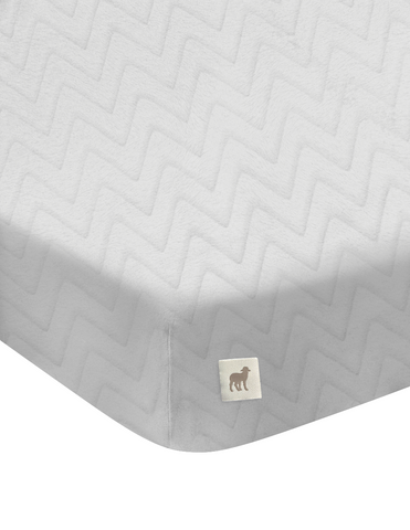 Set de 2 Sábanas de Cajón para Cuna 120x60, Algodón y Afelpada - Zig Zag Gris Perla