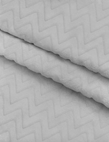 Set de 2 Sábanas de Cajón para Cuna 120x60, Algodón y Afelpada - Zig Zag Gris Perla
