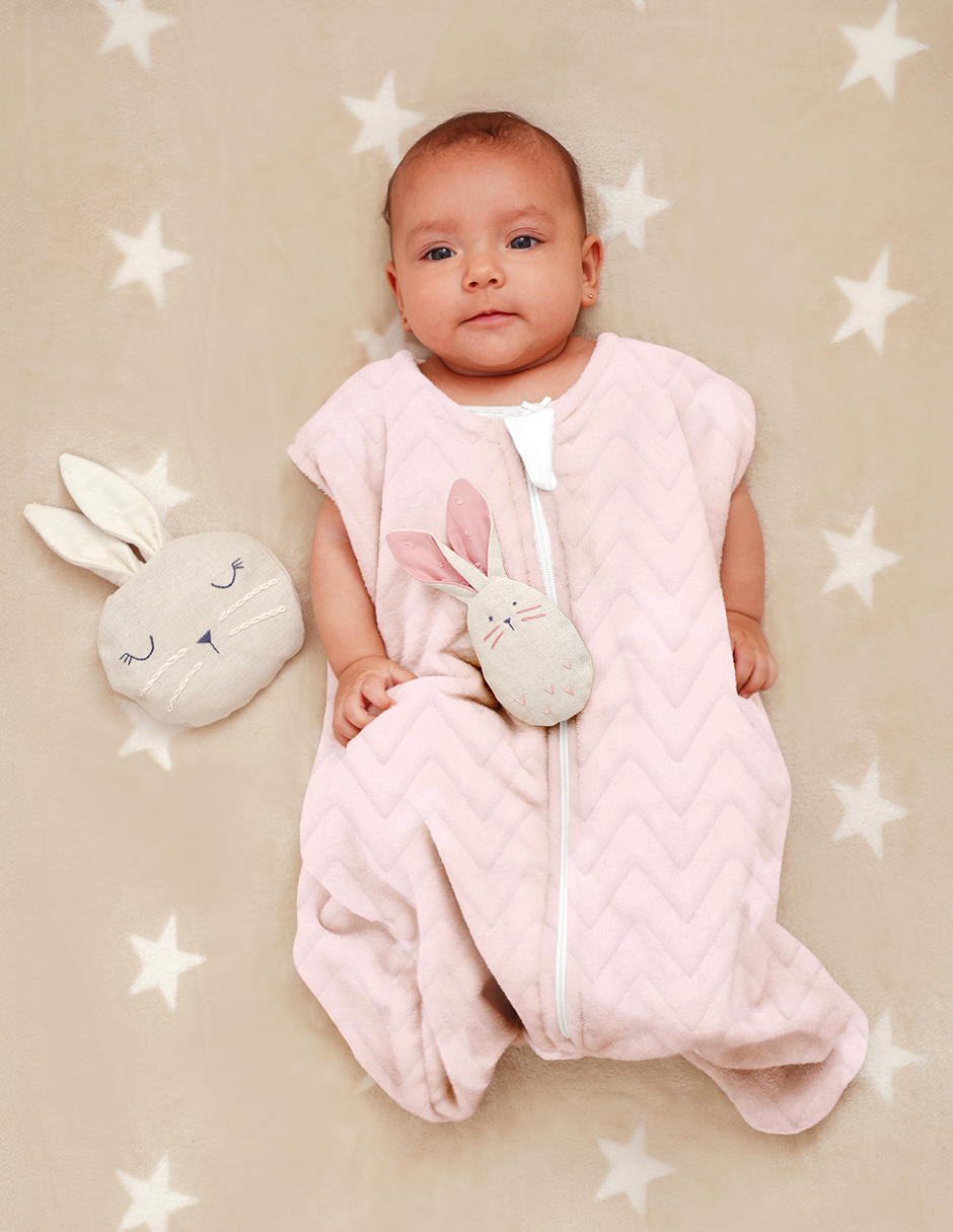 Saquito para Dormir Recién Nacido 0 a 6 Meses - Cerrado, sin Pies - Zig Zag Rosa