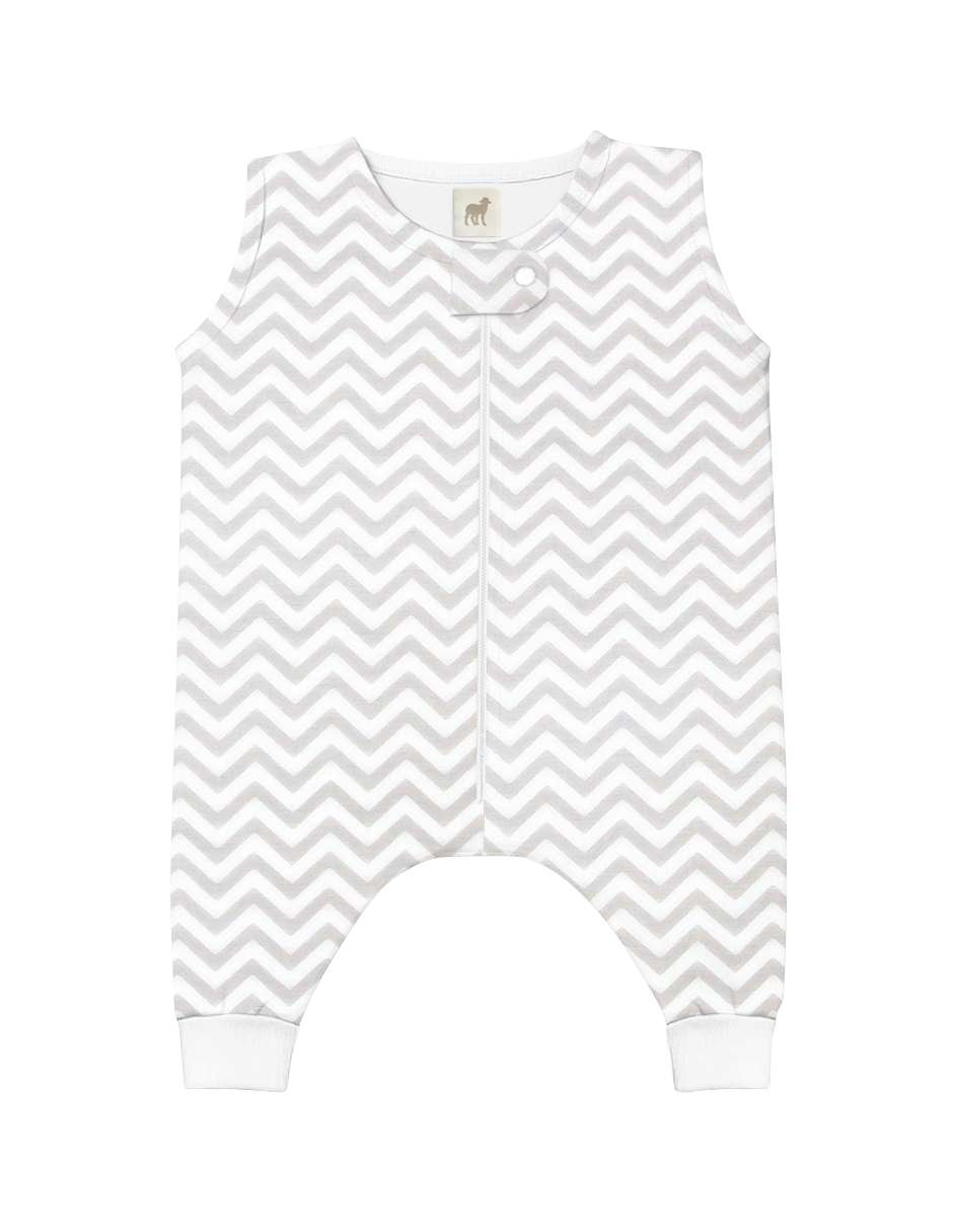 Saquito para Dormir para bebés con abertura para pies - Chevron Gris