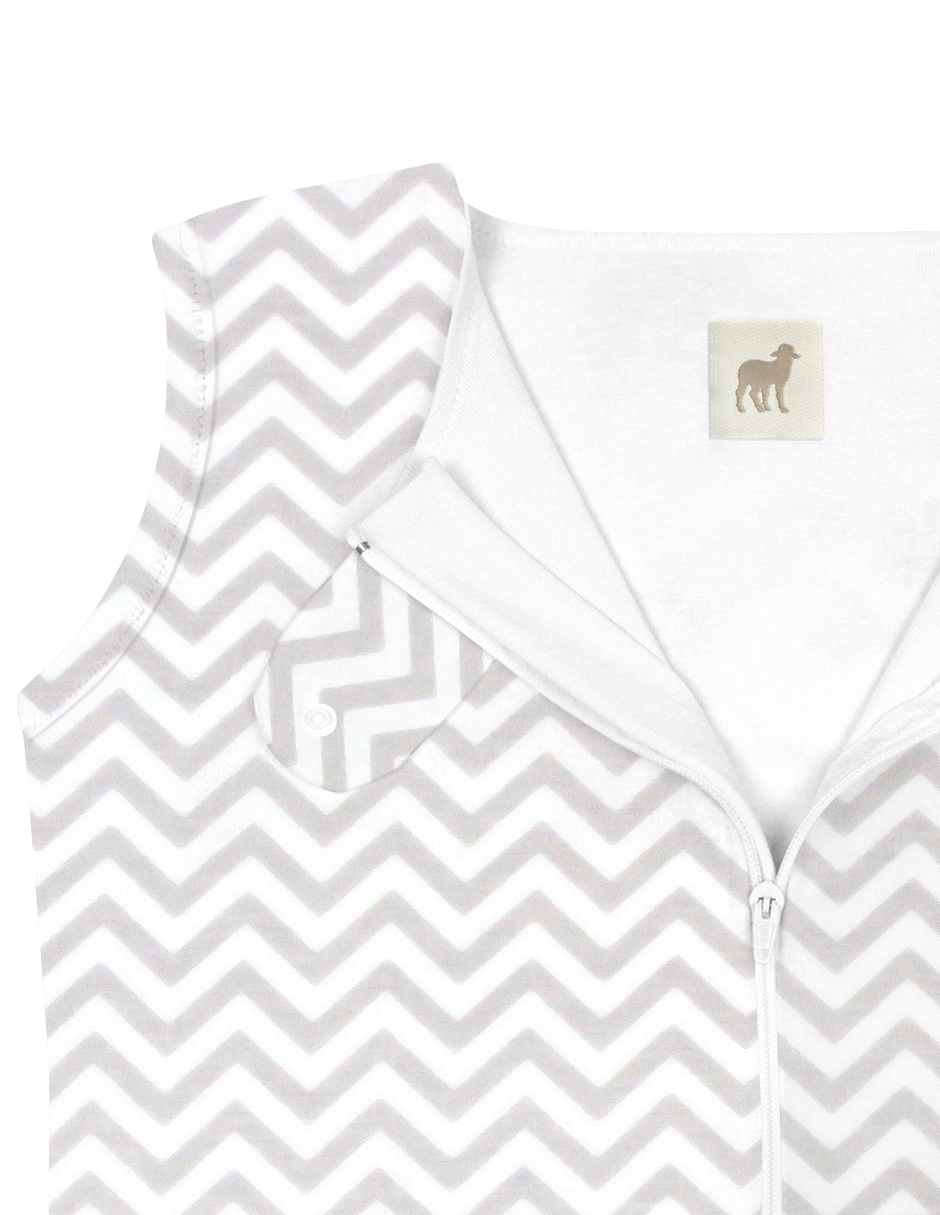 Saquito para Dormir para bebés con abertura para pies - Chevron Gris