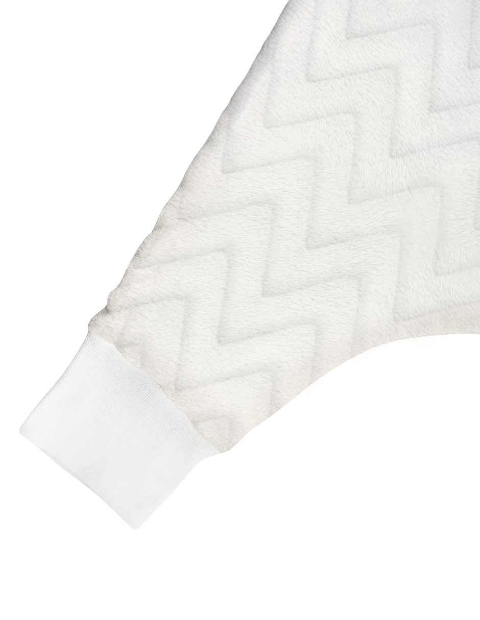 Saco de Dormir para Bebé con Abertura para Pies - Afelpado - Zig Zag Off-White