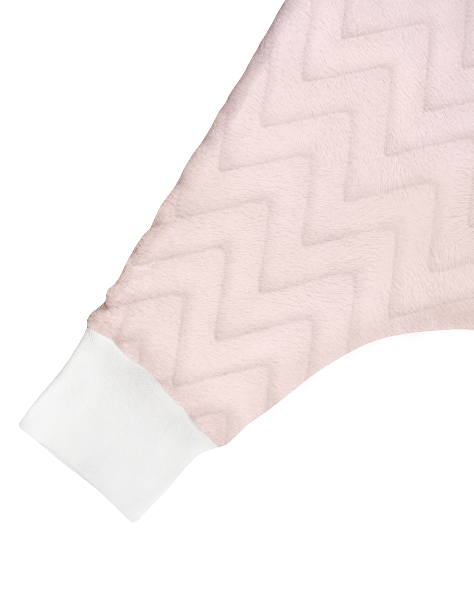Saco de Dormir para Bebé con Abertura para Pies - Afelpado - Zig Zag Rosa
