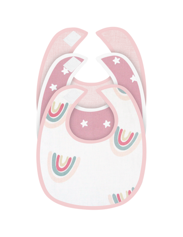 Set de Baberos y Paños para Eructos para Bebé: 9 Piezas Suaves y Absorbentes- Niña