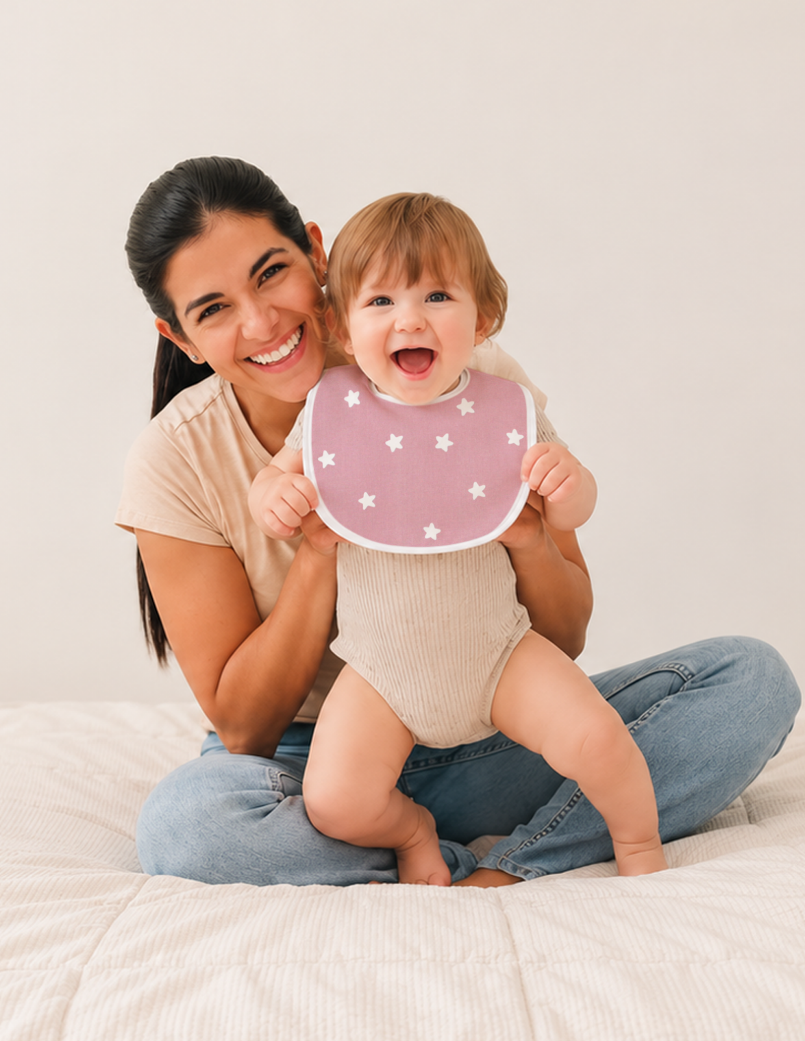 Set de Baberos y Paños para Eructos para Bebé: 9 Piezas Suaves y Absorbentes- Niña