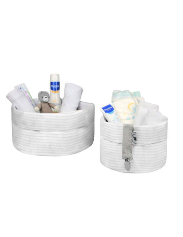 Set de Cestas Organizadoras Unisex - Rayitas Grises