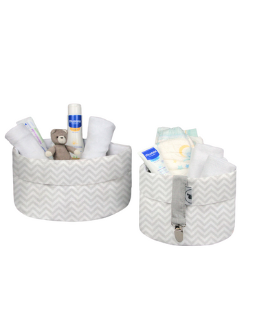 Set de Cestas Organizadoras Unisex - Chevron Gris