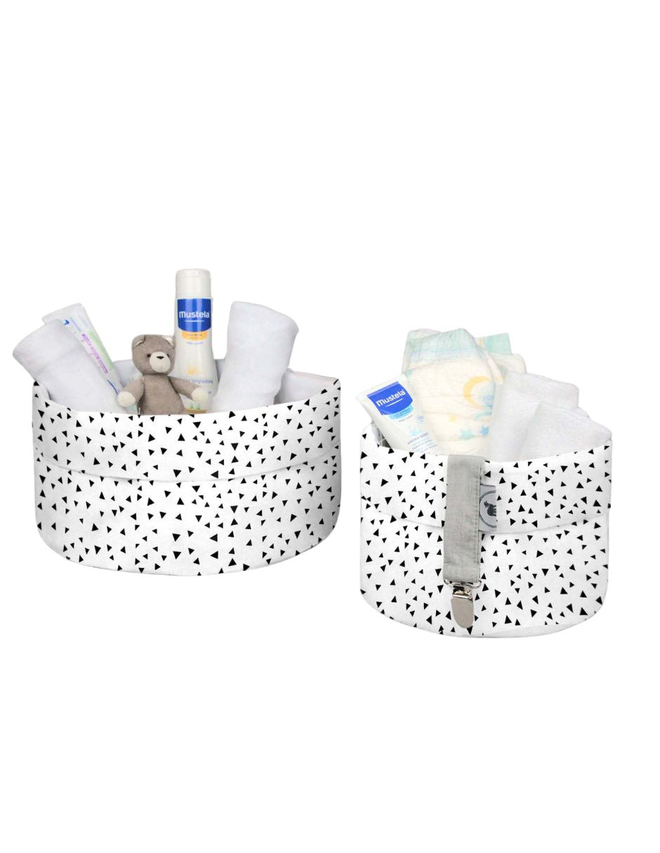 Set de Cestas Organizadoras Unisex - Triangulitos Negros