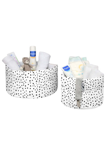 Set de Cestas Organizadoras Unisex - Triangulitos Negros