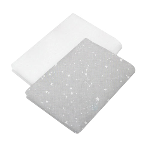 Set de 2 Sábanas de Cajón para Mini Colecho (50x90) - Constelaciones