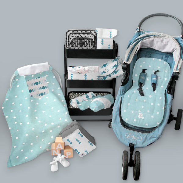 Paquete "Todo para salir de paseo con tu Bebé" - Estrellitas Azul - Niño