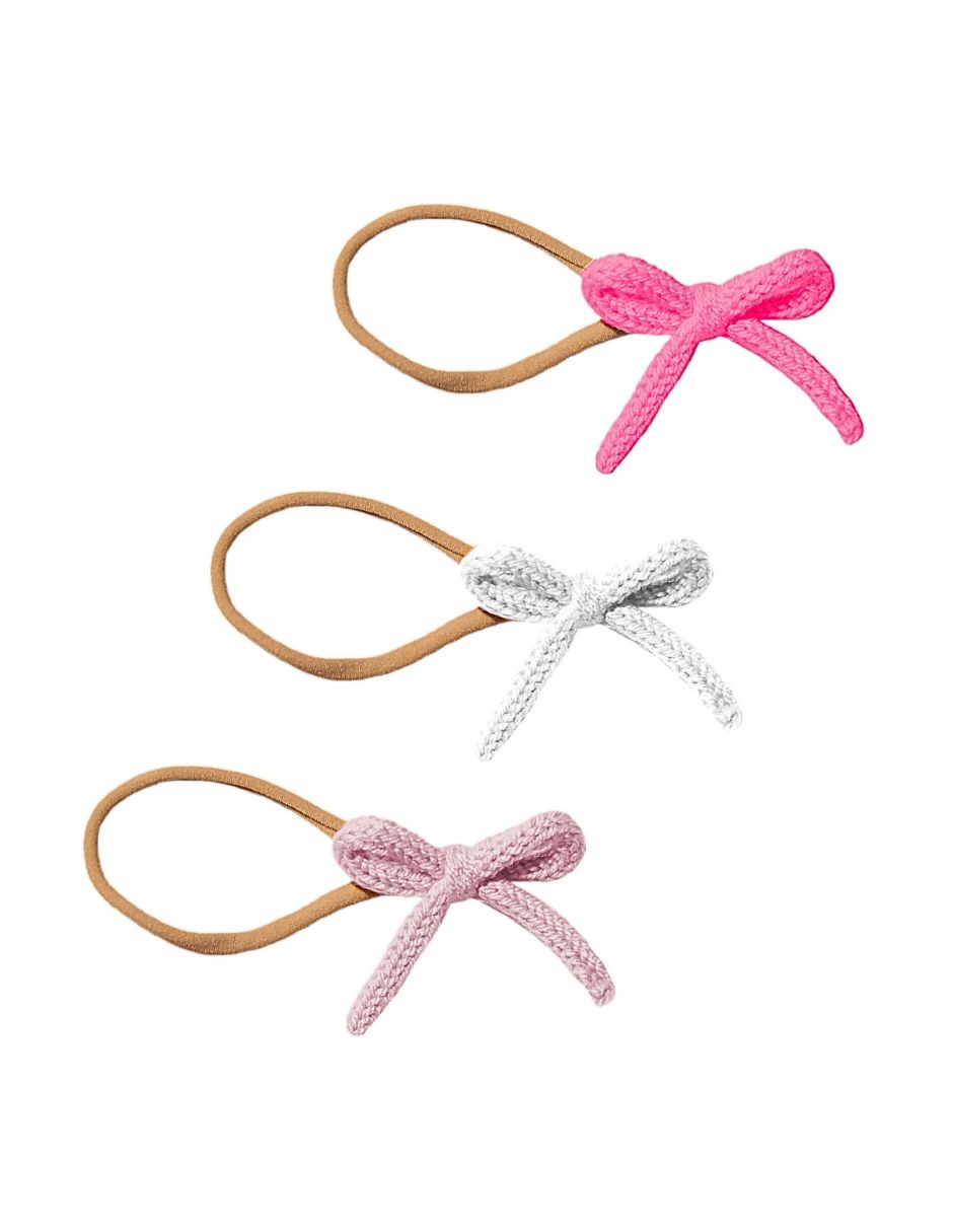 Set de Banditas con Moños Crochet - Rosas