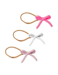 Set de Banditas con Moños Crochet - Rosas