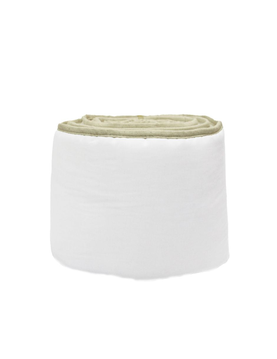 Protector para Cuna Blanco con Detalle Beige
