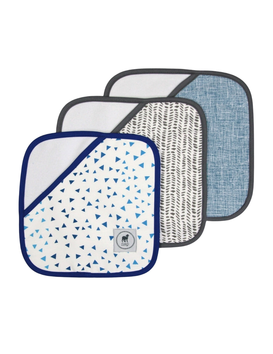 Set de 3 Guantes de Toalla para Baño - Triangulitos Niño
