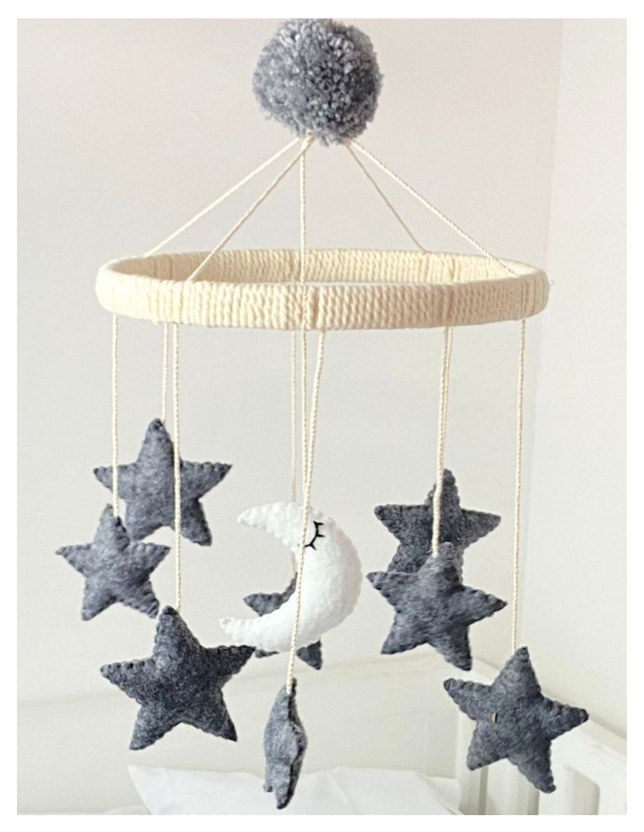 Móvil para Cuna Estrellas Gris