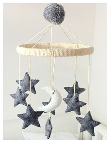 Móvil para Cuna Estrellas Gris
