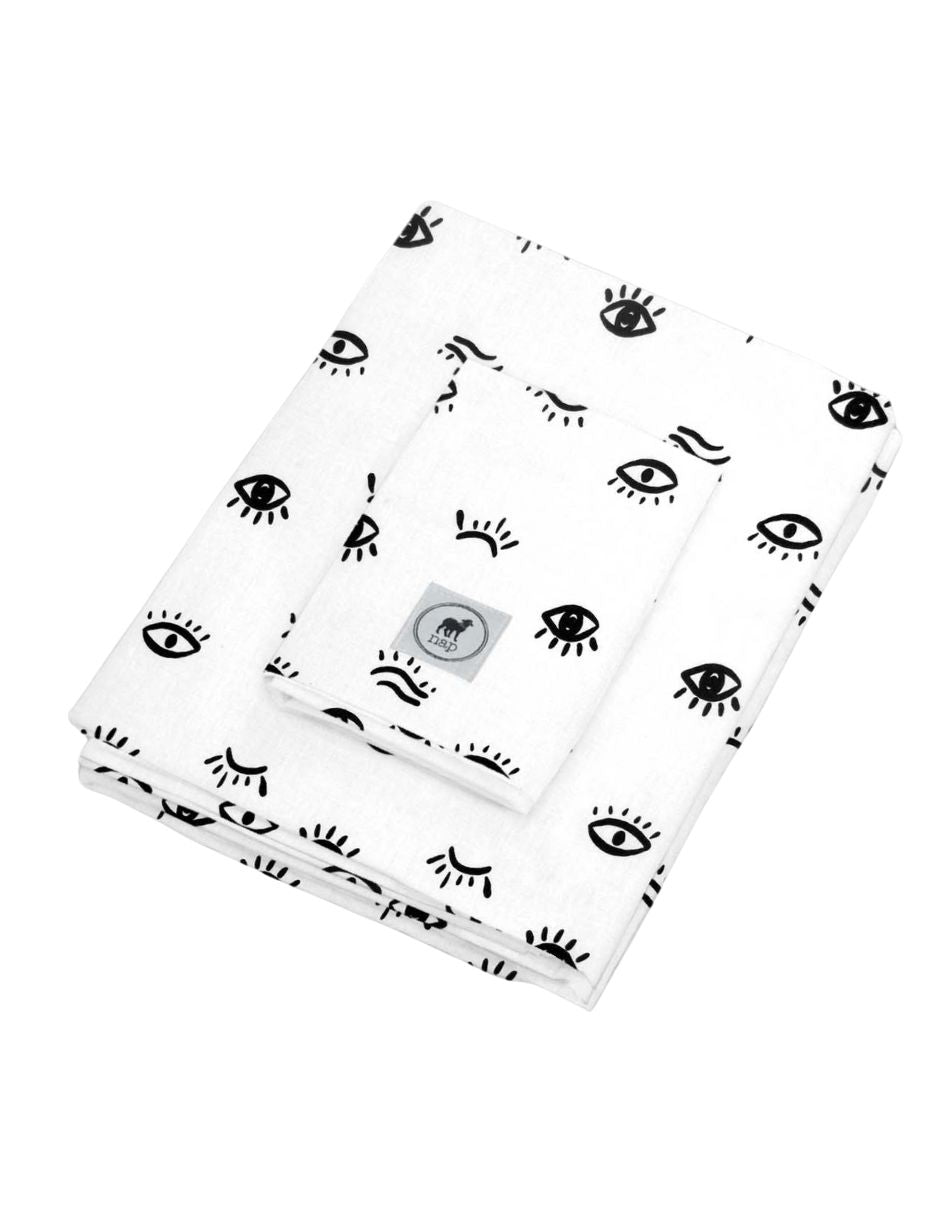 Juego de Sábanas de 3 piezas para Cama Cuna Ojitos