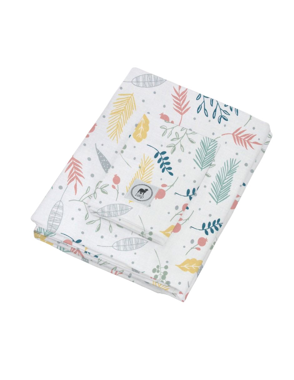 Juego de Sábanas para Cama Cuna - Flores - 3 piezas - 100% Algodón