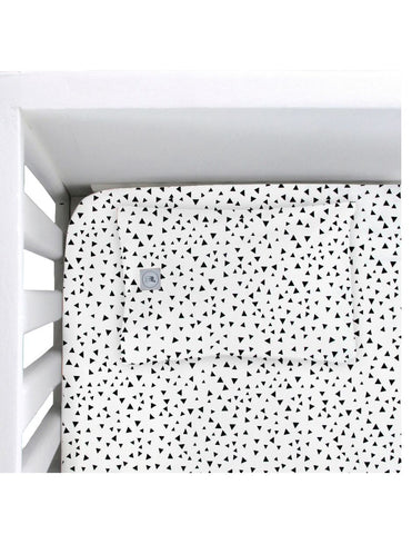 Juego de Sábanas para Cama Cuna - Triangulitos Negros - 3 piezas
