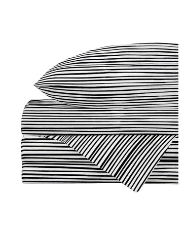 Juego de Sábanas 3 Piezas para Cama Cuna Rayitas Negras
