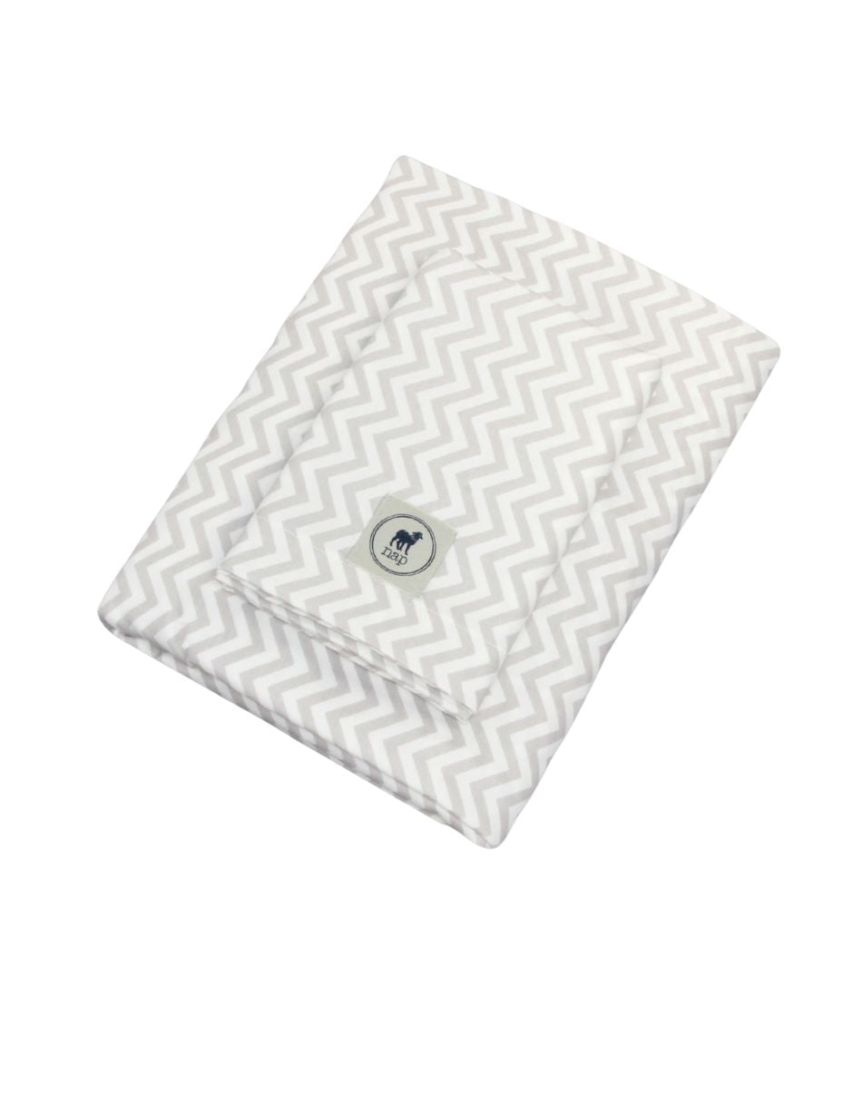 Juego de Sábanas de 3 Piezas para Cuna Chevron Gris