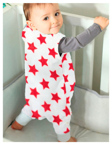 Saquito para Dormir para bebés con abertura para pies - Estrellas Rojo