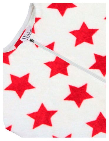 Saquito para Dormir para bebés con abertura para pies - Estrellas Rojo