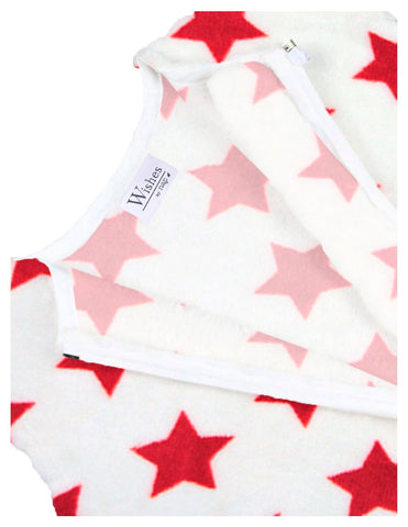 Saquito para Dormir para bebés con abertura para pies - Estrellas Rojo