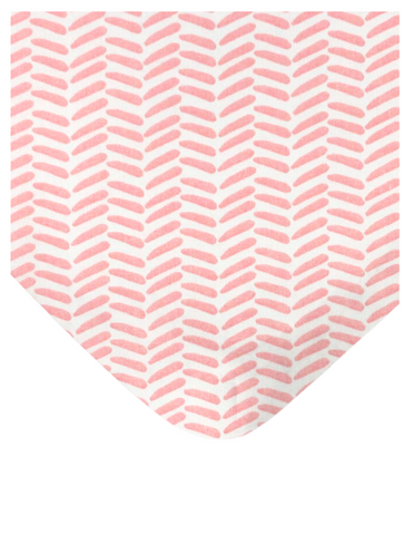 Juego de Sábanas para Cuna Chevron Rosa - 3 piezas