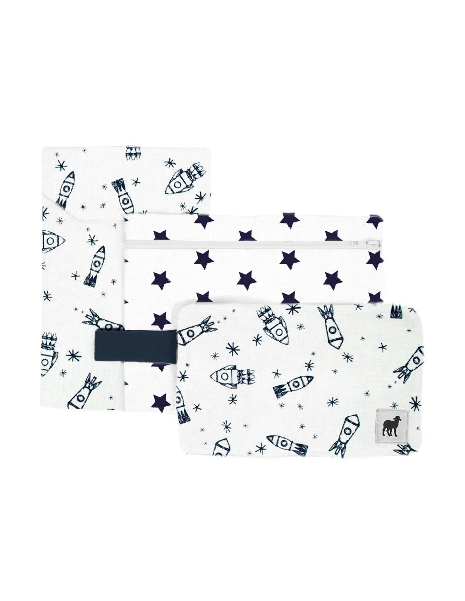 Set de 3 Estuches Organizadores - Niño (Cohetes/ Estrellas)