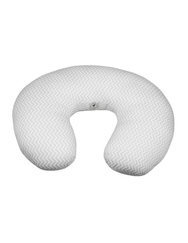 Funda para Cojín de Lactancia Chevron Gris / Blanco