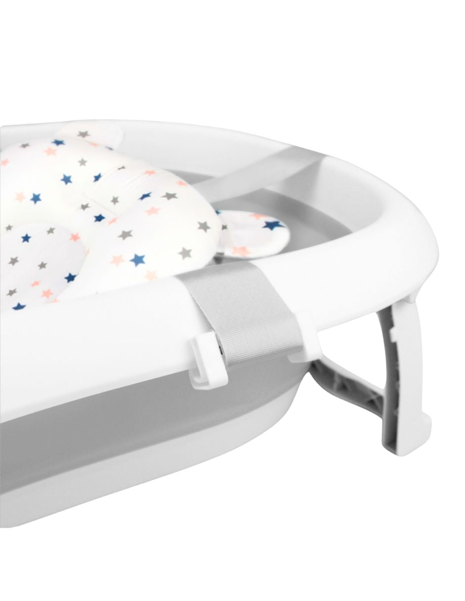 Bañera ó Tina Plegable para Bebé + Cojín Antideslizante -  Gris