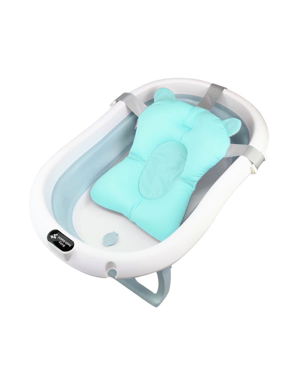 Bañera ó Tina Plegable para Bebé + Cojín Antideslizante - Azul
